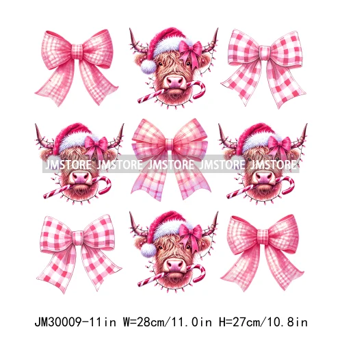 Coquette Pink Girly Christmas Vibes Book Just Waiting For Christmas Iron On DTF Transfer Stickers Ready To Press For Hoodies Bag