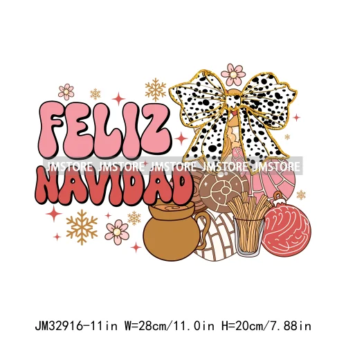 Mexican Christmas Vibes Tis The Season Feliz Navidad Calories No Cuentan Iron On DTF Transfer Sticker Ready To Press For Hoodies