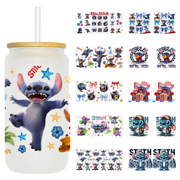 Trendy Movie Cartoon Character Bow 16OZ UV DTF Cup Wrap Ready To Apply Waterproof Transfer Sticker For Libbey Glass Can Tumbler