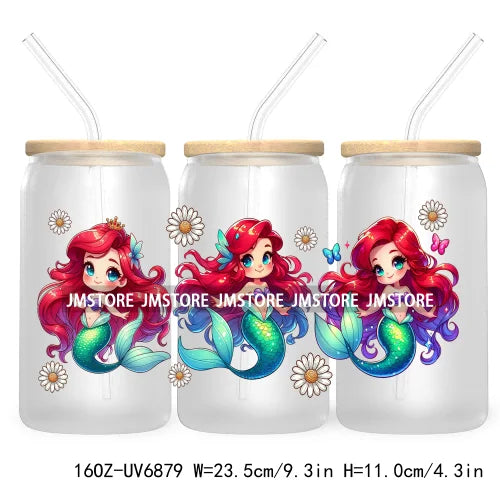 Cartoon Mouse Princess Friends 16OZ UV DTF Cup Wrap Transfers Stickers For Libbey Glass Can Cups Tumbler Waterproof Craft