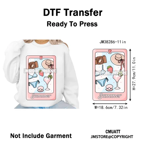 Cute Summer Book Picnic Kindle Club Beach Reading Bookish Vacation Iron on DTF Transfer Stickers Ready to Press for Clothes Bags