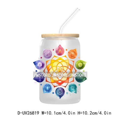 Yoga Serenity Art Mandalas Meditation UV DTF Transfers Stickers Decals For Libbey Cold Cups Mugs Tumbler Waterproof DIY Craft