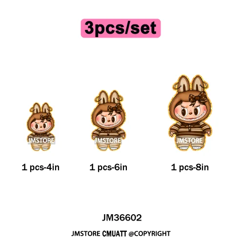 New Coquette Cartoon Monster Friends Costume Girly Kids Love Iron On DTF Transfer Stickers Designs Ready To Press for Clothing
