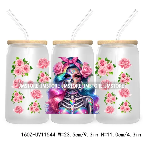 Our Lady Of Guadalupe Manana Mexican Culture UV DTF Sticker For 16OZ Libbey Glass Cup Can Wrap Transfer Stickers Custom Labels