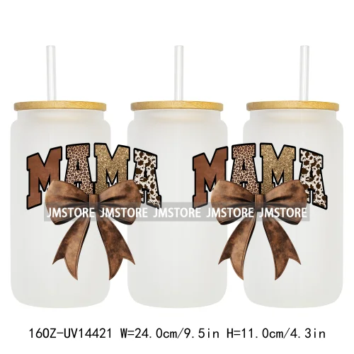 Floral Best Mom Ever Mama Life UV DTF Wraps Transfer Sticker Selfadhesive Waterproof For 16OZ Libbey Glass Can Tumbler
