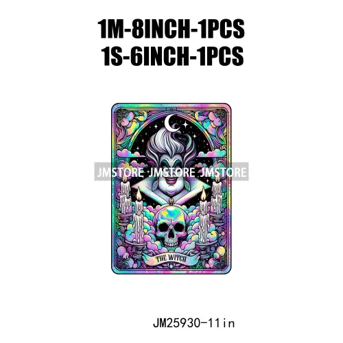 Custom Horror Halloween Emperor Empress Witch Skull Tarot Card Decals DTF Iron On Transfers Stickers Ready To Press For Clothing