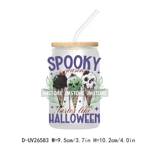 Spooky Witch Halloween UV DTF Transfer Stickers Decals For Libbey Cold Cups Mugs Durable Waterproof Custom Labels Fall Season