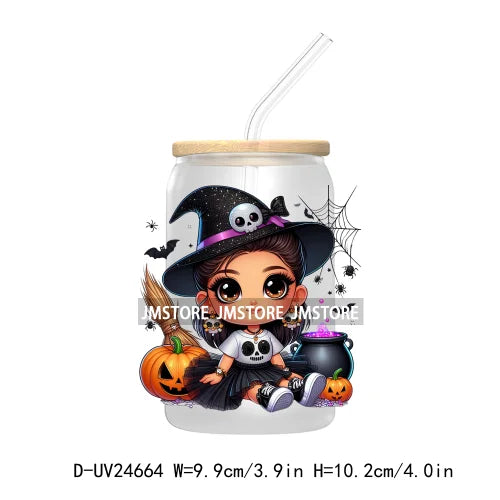 Halloween Latina Princess UV DTF Transfer Stickers Decals For Libbey Cold Cups Mugs Tumbler Custom Waterproof DIY Labels Pumpkin