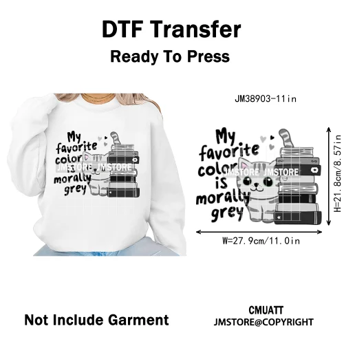 Funny Bookish Romance Reader Book Lovers Motivational Quotes Iron on DTF Washable Transfers Stickers Ready to Press for T-shirts