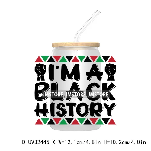 Black History Month Juneteenth African American UV Sticker Decals For Libbey Cold Cups Mugs Tumbler Transfer Stickers Waterproof