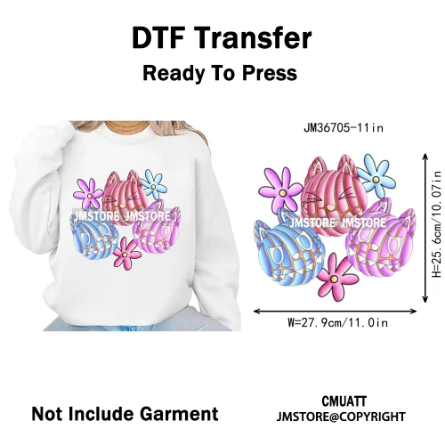 Trendy Flower Cat Bee Animal Lover Cute Princess Designs Iron on DTF Washable Transfers Stickers Ready to Press for T-shirts
