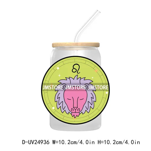 Zodiac Signs UV DTF Transfers Stickers Decals For Libbey Cold Cups Mugs Tumbler Waterproof DIY Craft Constellation Cakes