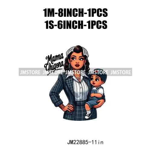 Cartoon Mama Chingona Chicana Latina Mexican Spanish Mom Kids Happy Mother's Day Iron On DTF Transfer Stickers For Clothes