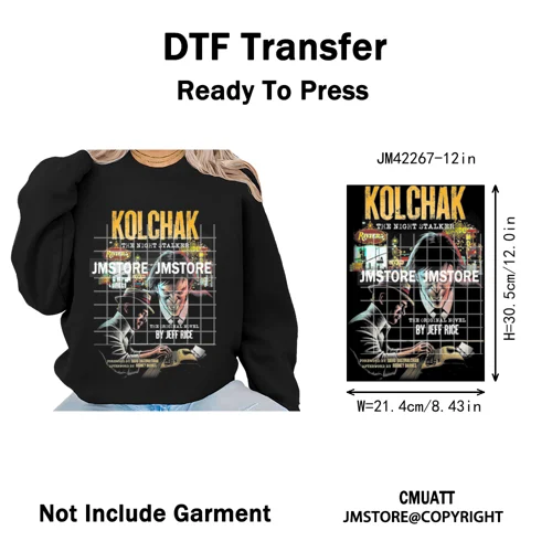 Horror Characters Halftone Movie Shows Scary Halloween Vibes Iron on DTF Washable Transfers Stickers Ready to Press for Clothing