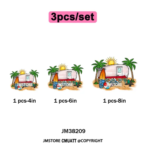 Spring Break Wildflower Seashell Turtle Coquette Sun Summer Vacation Iron on DTF Transfers Stickers Ready to Press for Clothes