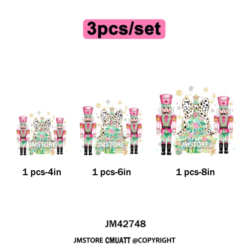 Merry Christmas Holly Jolly Coquette Tree Cartoon Movie Vibes Iron on DTF Washable Transfer Stickers Ready to Press for Textiles