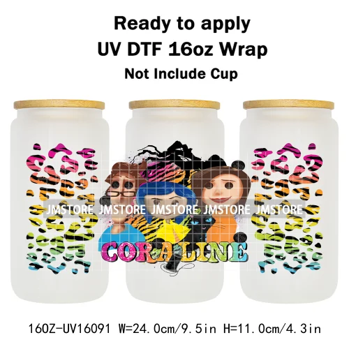 Coquette Bow Movie Eyes Buttons 16OZ UV DTF Cup Wraps Ready To Apply Waterproof Transfer Stickers For Libbey Glass Can Tumbler