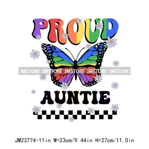 Colorful Pride Month LGBTQ Rainbow Butterfly Straight Against Hate Love Is Love Iron On DTF Transfer Stickers Logos For Clothing