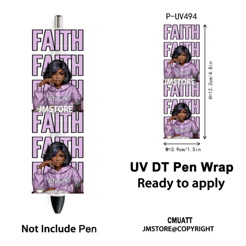 Black Girl Praying Afro Women Faith UV DTF Pen Wraps Ready To Apply Transfer Sticker Print Waterproof High Quality UV DTF Decal