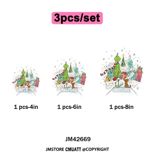 Magical Cartoon Girly Christmas Season Coquette Xmas Holiday Iron on DTF Washable Transfers Stickers Ready to Press for Textiles