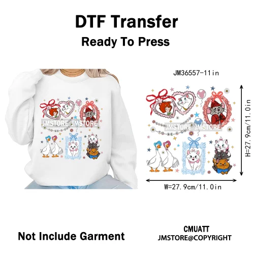 Colorful Animal Coquette Mirror Bracelet Cartoon Character Printing Iron On DTF Transfers Stickers Ready To Press T-shirts Bags