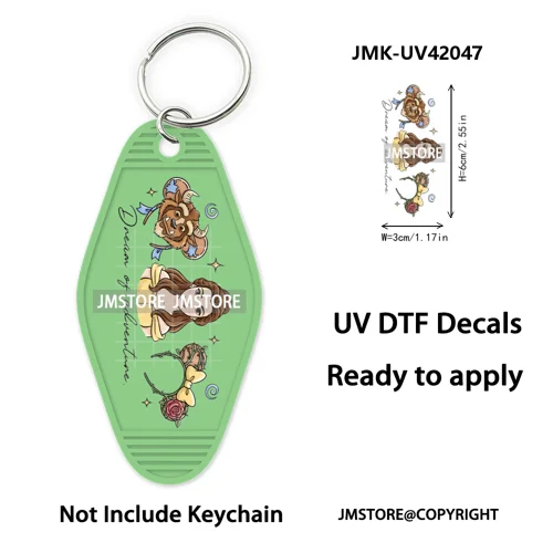 Coquette Bow Magical Mouse Cartoon UV DTF Motel Keychain Decal Ready To Ship Durable Transfer Stickers Prints For Hotel Keychain