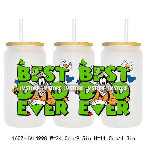 Best Dad Ever Father's Day UV DTF Stickers Ready to Transfer Cup Wrap Custom Labels DIY Craft For Libbey Can Glass Tumblers Mugs