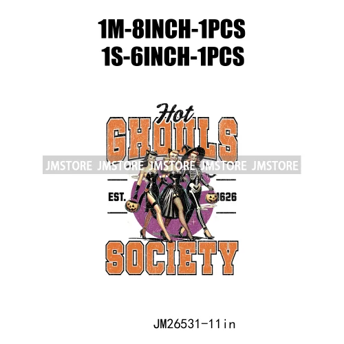 Spooky Season Social Cocktail Club Witches Halloween Thermal Logos DTF Iron On Transfer Stickers Ready To Press For Clothing