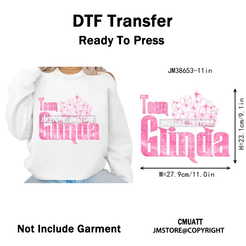 Witch Changed For Good Faux Glitter Pink and Green Movie Iron on DTF Washable Transfers Stickers Ready to Press for Clothes Bags