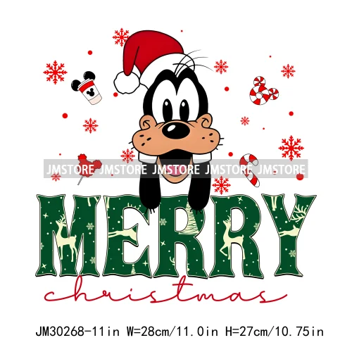 Merry Christmas Cute Cartoon Animal Friends Winter White Festive Vibes Iron On DTF Transfers Stickers Ready To Press For Hoodies