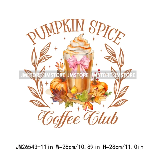 Coquette Farm Fresh Pumpkin Spice Season Fall Vibes Pumpkin Patch Girly DTF Iron On Transfer Sticker Ready To Press For Clothing