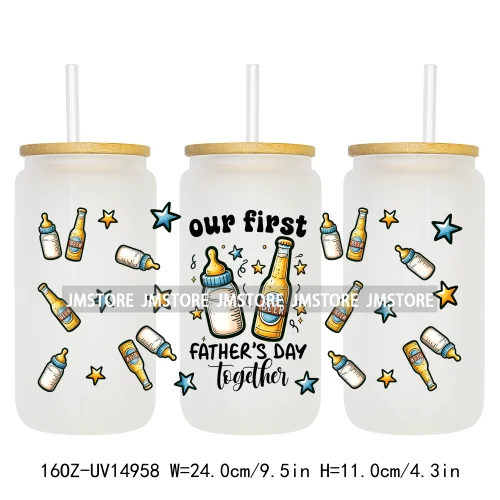 Dad Daily Affirmations Father's Day 16OZ UV DTF Cup Wrap Ready To Apply Waterproof Transfer Sticker For Libbey Glass Can Tumbler