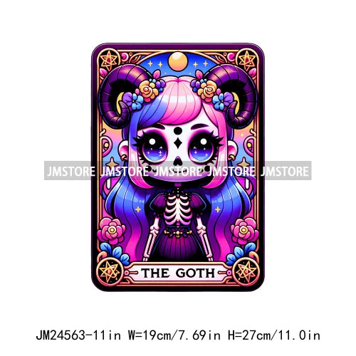 Funny Mexican Evil Eye Chismosa La Chigona Latina Skeleton Tarot Card Logos Iron On DTF Heat Press Transfer Stickers For Clothes