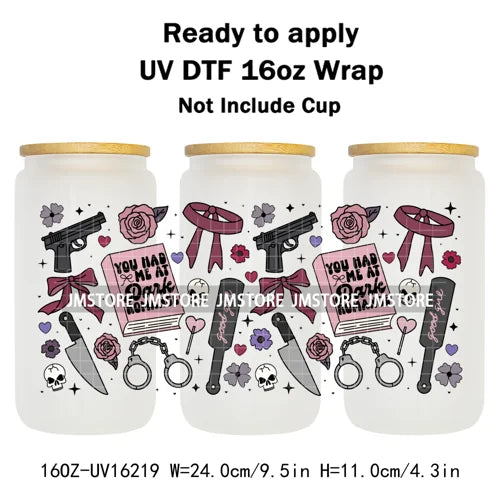 Romance Bookclub Bookish Candle UV DTF Cup Wrap Ready To Apply Transfer Stickers Durable 16OZ Tumbler Wraps For Libbey Glass Can