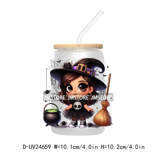 Halloween Latina Princess UV DTF Transfer Stickers Decals For Libbey Cold Cups Mugs Tumbler Custom Waterproof DIY Labels Pumpkin