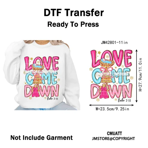 Funny Christmas Tree Coquette Holly Jolly Merry and Bright Festive Lover Iron on DTF Transfer Sticker Ready to Press for Hoodies