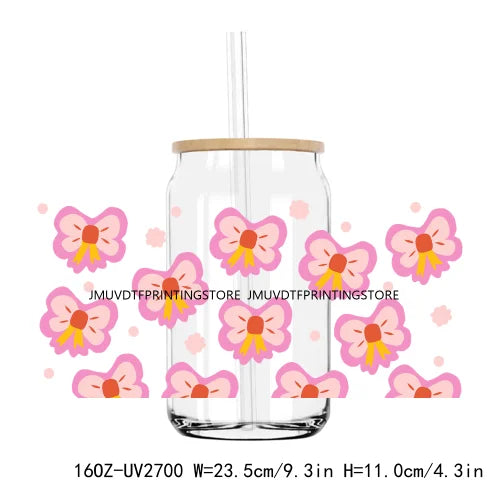 Watercolor Butterflies And Flowers UV DTF Sticker For 16OZ Libbey Glass Cup Can Wrap Transfer Sticker Custom Labels DIY Logo