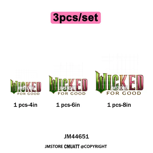 Pink and Green Magic Broomstick Witches Movie Fans Iron on Washable DTF Heat Transfers Stickers Ready to Press for Sweatshirts