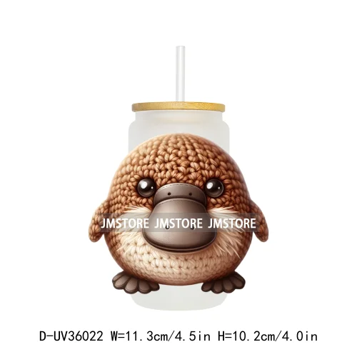 New Knitted Baby Animals UV Sticker Decals For Libbey Cold Cups Mugs Tumbler Transfer Stickers Waterproof High Quality Labels