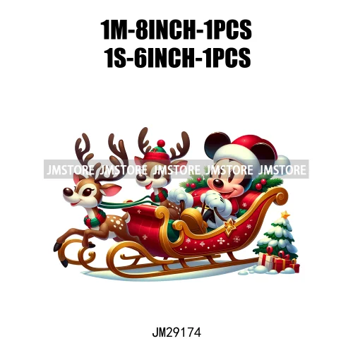 Special Delivery Characters Cartoon Santa Claus Christmas Gift Iron On DTF Transfers Stickers Ready To Press For Clothes