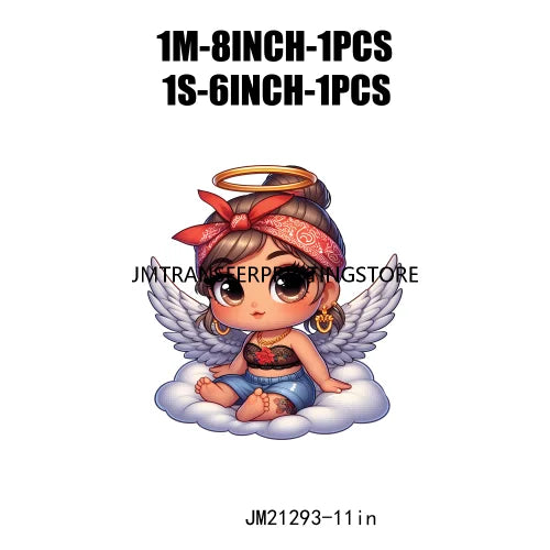 Cute Baby Angel Concha Valentine Kids Lovely Iron On DTF Transfers Printing Stickers Ready To Press For Hoodies