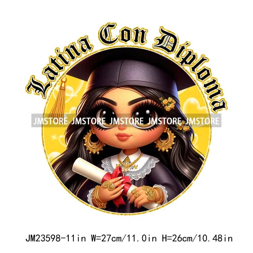 Chicano Graduation Para Mi Familia Si Se Pudo Chicano Educated Latina Sernior School Girls DTF Transfer Stickers For T-shirts