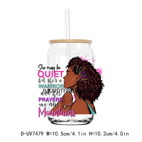 African American Black Women UV DTF Transfers Stickers Decals For Libbey Cold Cups Mugs Tumbler Waterproof DIY Craft Afro Girls