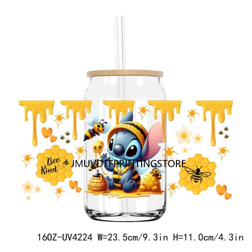 Cartoon Couple 16OZ UV DTF Cup Wrap Transfers Stickers Mouse And Friends Custom Labels DIY Waterproof Logo For Libbey Glass Can