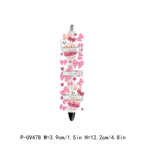 Cute Cartoon Monsters Character Kids UV DTF Pen Wraps Ready To Apply Transfer Stickers Waterproof Prints Durable Custom Labels