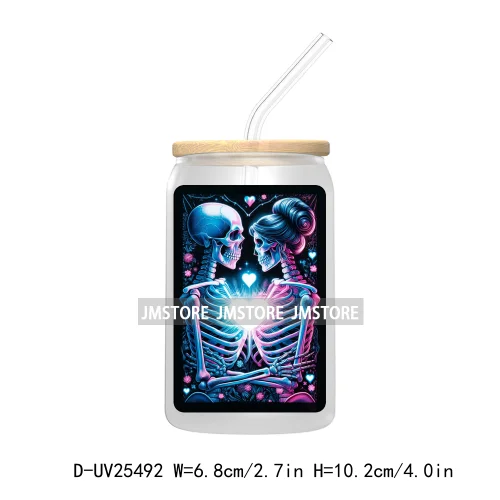 The Smoker Skeleton Tarot Card UV DTF Transfer Stickers Decals For Libbey Cold Cups Mugs Tumbler Custom Logo Labels Sugar Skull