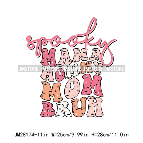 Cute Mama Babe Stay Spooky Let's Go Ghouls Halloween Season Designs DTF Iron On Transfers Stickers Ready To Press For Clothes