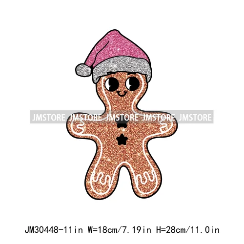 Colorful Holly Jolly Vibes Faux Glitter Christmas Santa Sleigh All Day Iron On DTF Transfers Stickers Ready To Press For Clothes