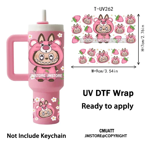 Lovely Cartoon Monsters Princess UV DTF Custom Print Ready To Apply Transfer Stickers Waterproof Wraps For Mini Tumbler Keychain