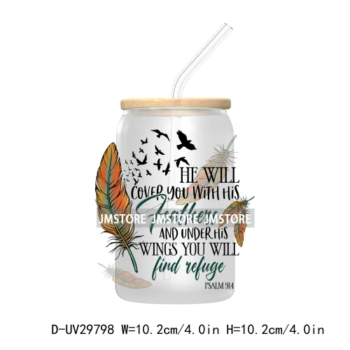 Retro Christian Religious Quotes UV DTF Transfer Stickers Decals For Libbey Cold Cups Mugs Tumbler High Quality God Jesus Faith